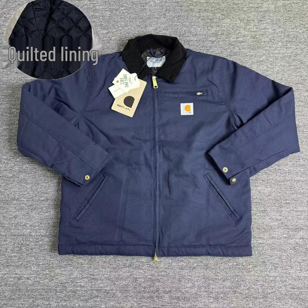 Detroit J01 Těžká canvasová bunda z čisté bavlny s retro klopou