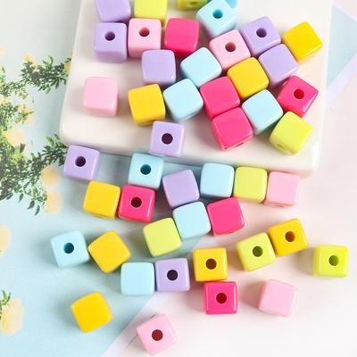 Acrylic Solid Color Square Beads Square Beads Beaded Loose Beads Diy Bead Barrier Bracelet Necklace Beaded Material Jewelry Accessories