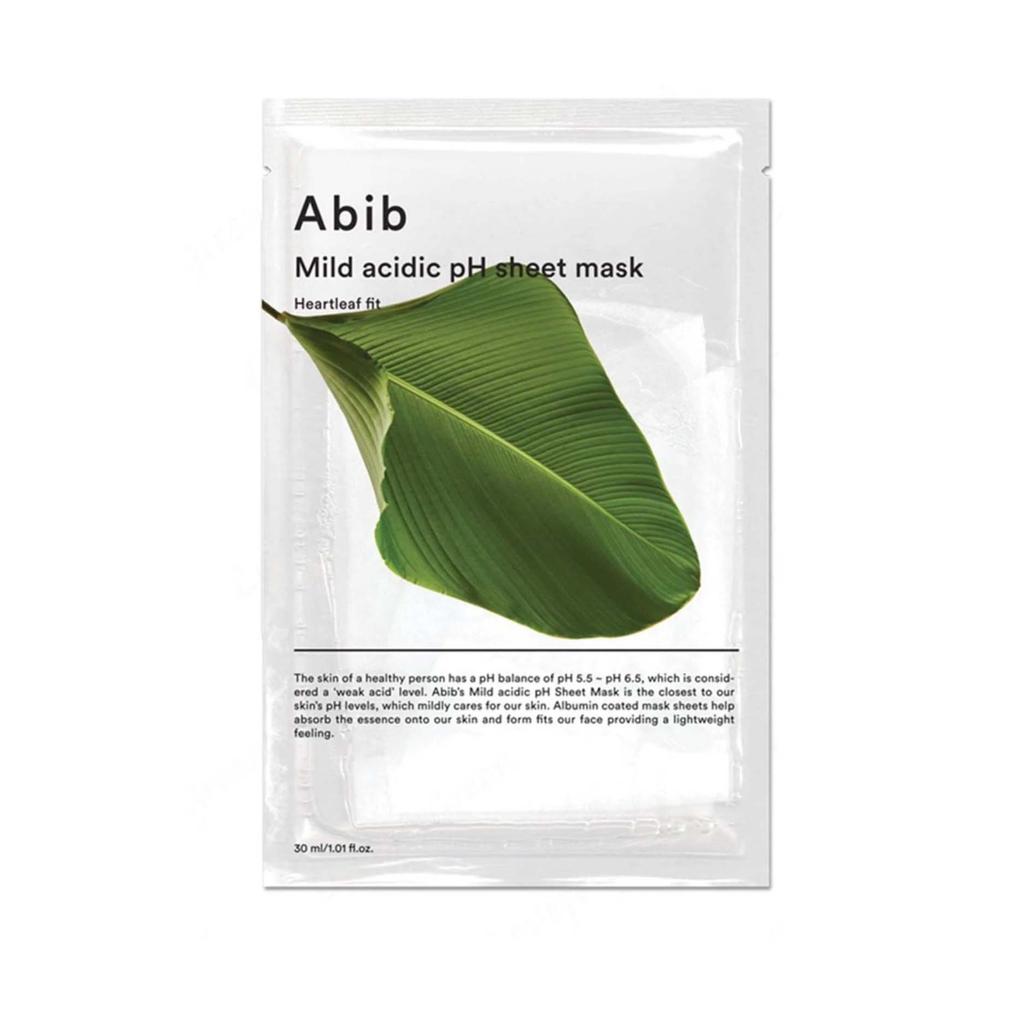 ABIB Mild Acidic pH Sheet Mask Heartleaf Fit 5 x 30 ml - Maska w płachcie o łagodnym kwaśnym pH, zestaw 5 sztuk