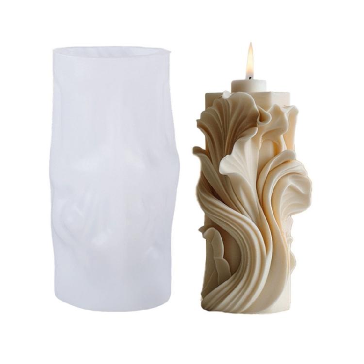 Waved Pillar Silicone Molds Plasters Molds Spirals Flower Shape Candle Molds Ornament Epoxy Resin Molds Casting Molds
