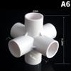 Heavy Duty PVC Pipe Coupler 20/25/32/40/50mm 3/4/5/6 Way 3D Connectors for Agricultural Irrigation DIY Pipe Rack Plumbing Repairs