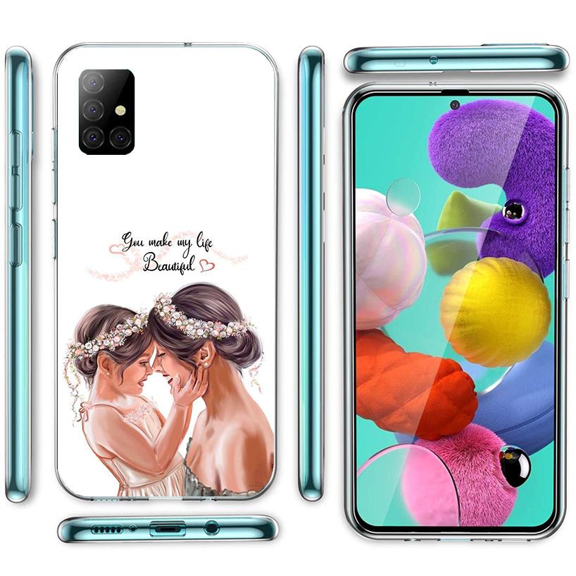 Mom Baby Girls Cover Phone Case For Samsung Galaxy A12 A22 A32 A52 A72 A02S Phone Case Note 20 Ultra 10 S10 Plus A51 A71 A50S A2