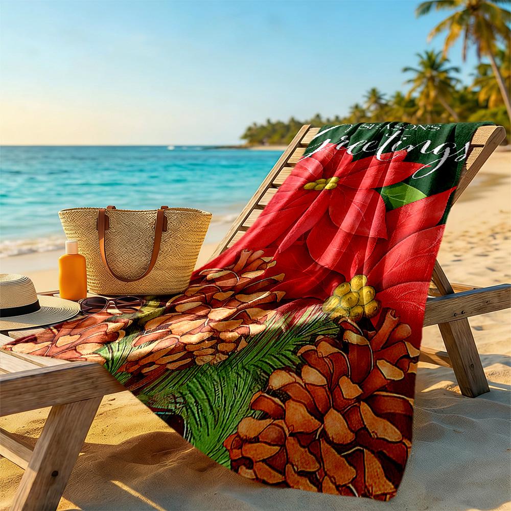 Christmas Beach Towel High Absorbency & Quick-Dry Comfortable Lightweight Portable for Swimming,Beach,Camping, Travel, Beach Accessories,Gym