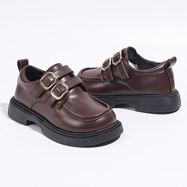 Spring Korean Version of Girls Mary Jane Shoes Student Black Leather Shoes Retro British Style Belt Buckle Shoes