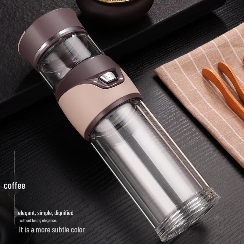 Shuixi Portable Double-Layer Glass Tea Infuser Mug