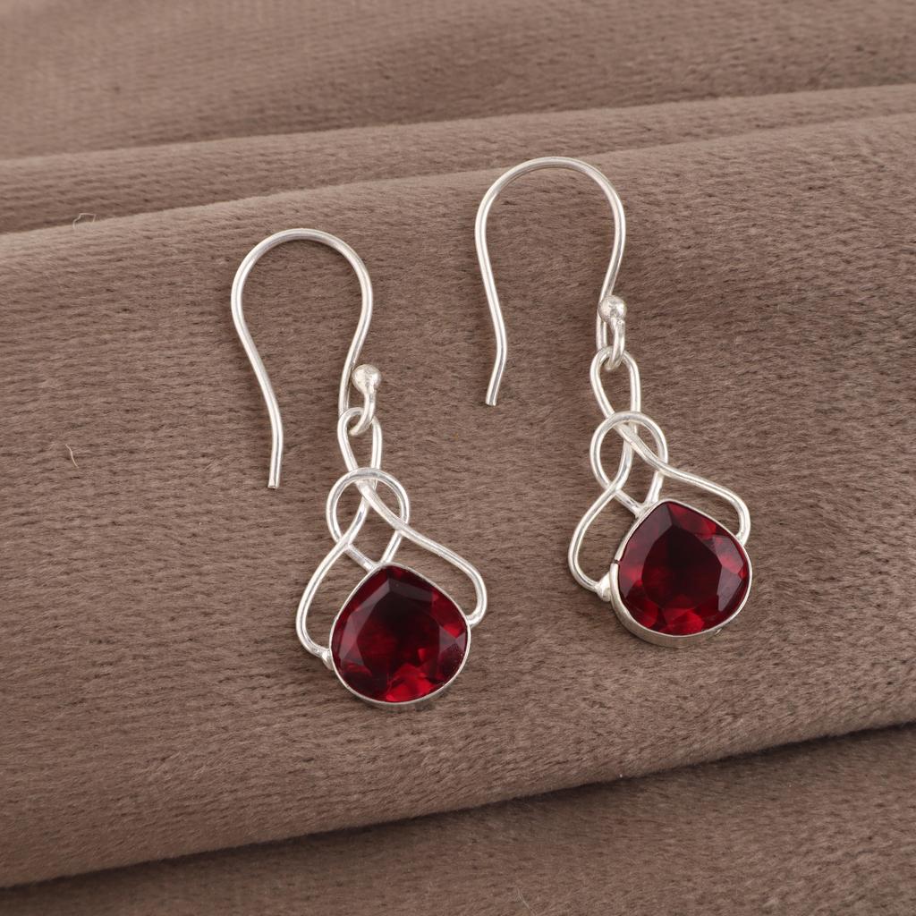 Pink Rubellite Gemstone Jewelry, 925 Sterling Silver Earrings, Beautiful Silver Earrings, Handmade Healing Earrings For Women