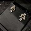 Colourful Zircon Christmas Tree Earrings For Women Sparkling Crystal Snowflake Elk Earring Girls New Year Holiday Jewelry Gifts