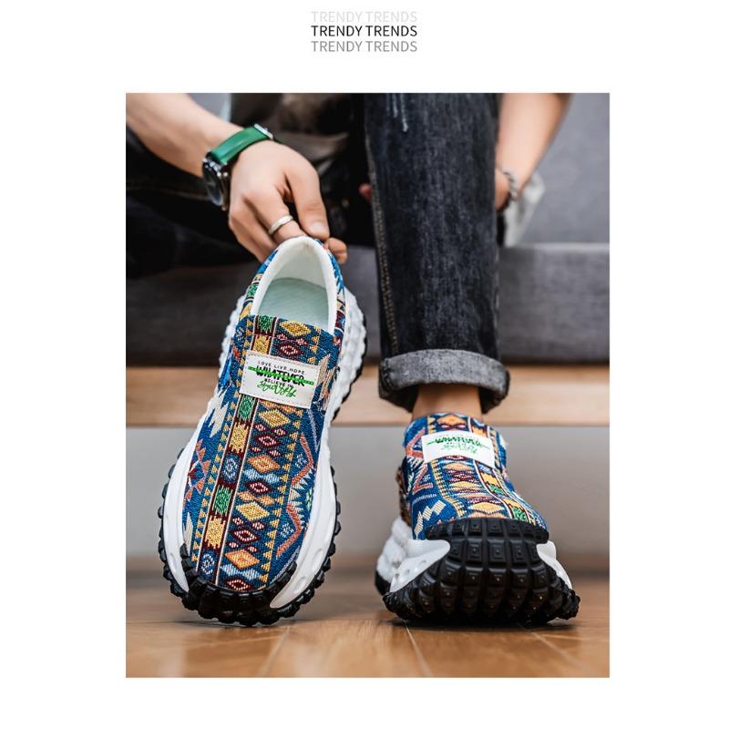 Men S Slip On Thick Soled Canvas Running Dad Sneakers For Youth