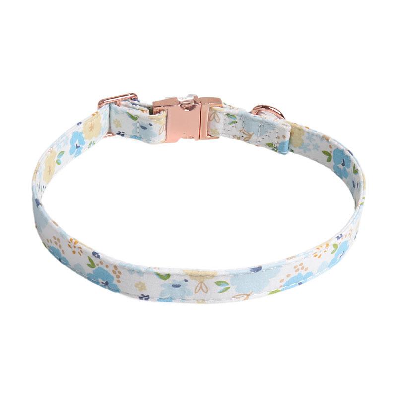 New Floral Dog Collar Rose Gold Sunflower Bow Pet Collar for Dogs Cat Collar Cat Harness Dog Clothes Dogs Accessoires Pet (Blue,1.5-35CM) синий