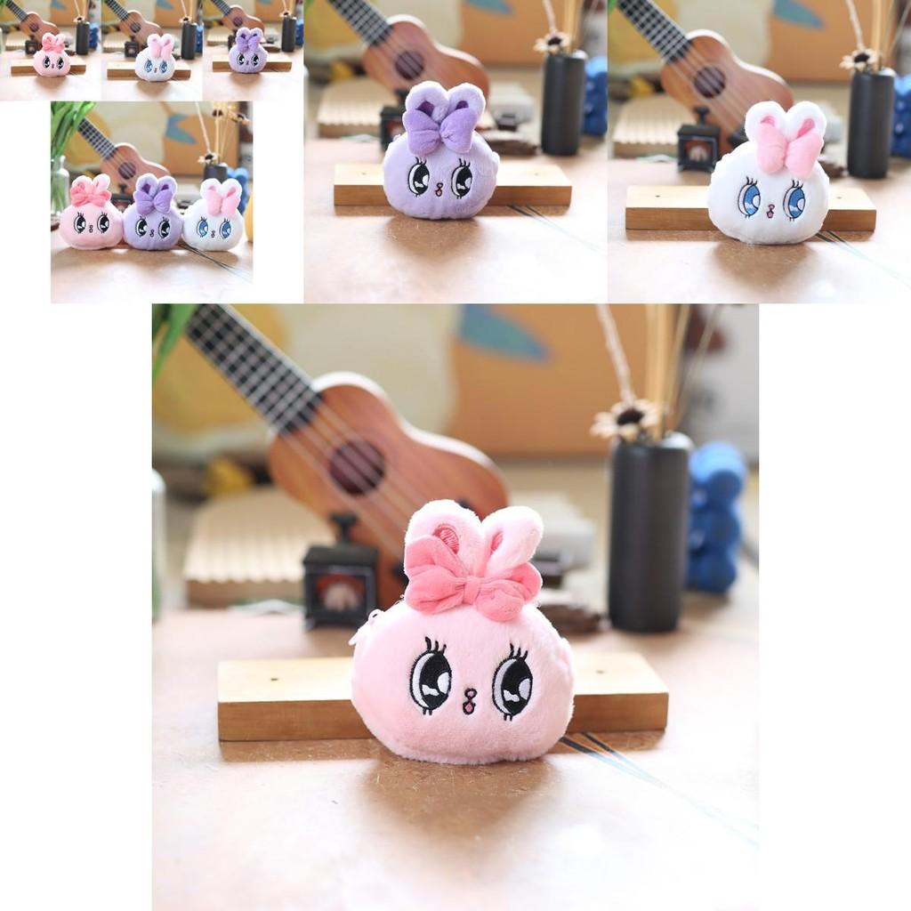 Urocza pluszowa portmonetka króliczek, słodka lalka breloczek, miękkie wypchane zwierzątko