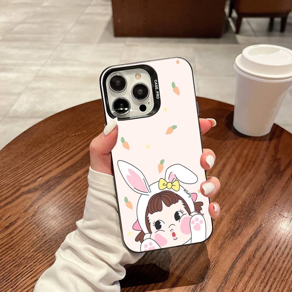 Fujiya Milky Peko-Chan Handyhülle Für IPhone 17 16 15 14 13 12 11 Pro MAX Matt Stoßfest Rückseite Anti Fall Mattes Cover