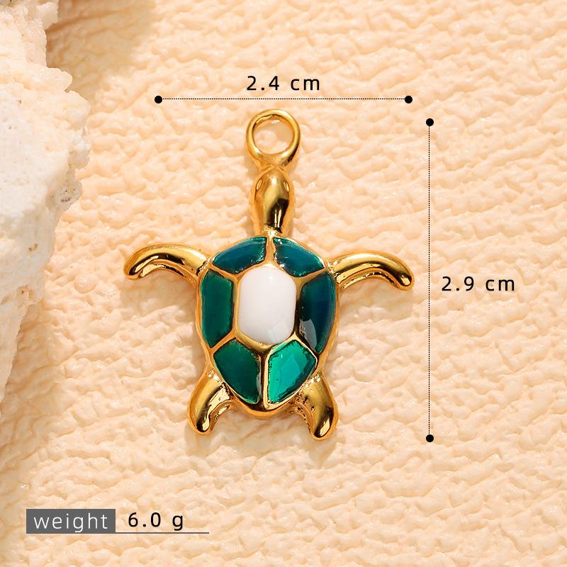 Stainless Steel Starfish & Sea Turtle Shell Pendant Earrings for Women