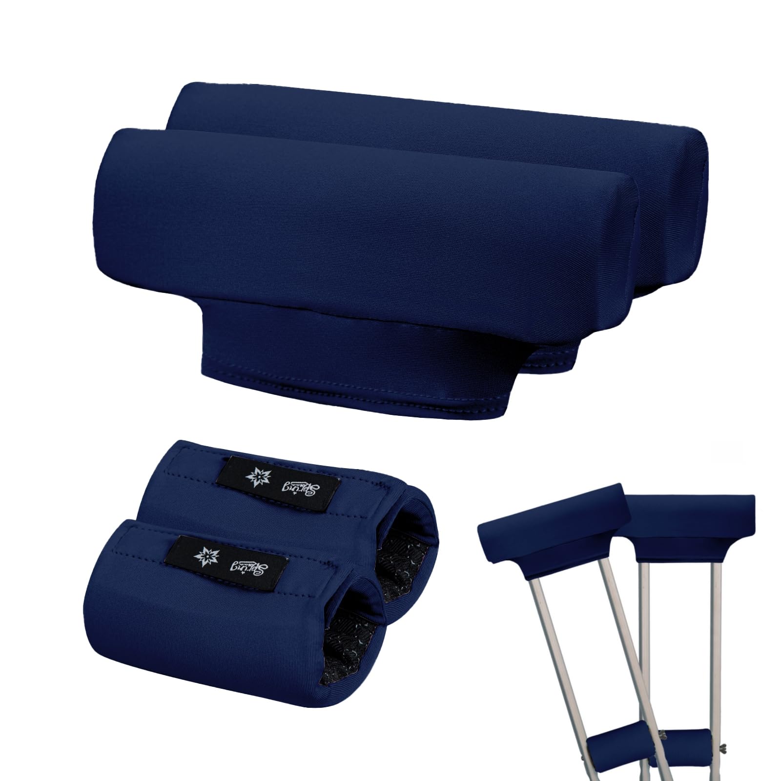 

[YAMANMAN] Crutch Pads, Thick Cushion Covers for Pain Relief, Set of 4, with Plush Handles, Non-Slip, Easy Installation, Washable