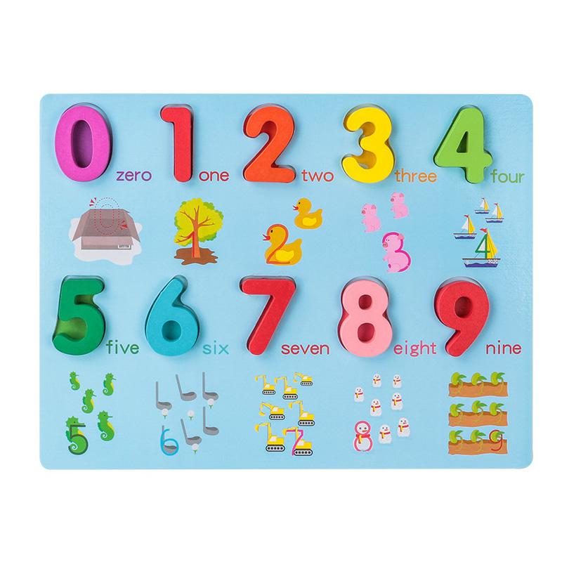 Kids 3D Wooden Puzzle Toys Colorful Number Letter Geometry Shape Cognition Grasp Board Early Learning Educational Montessori Toy