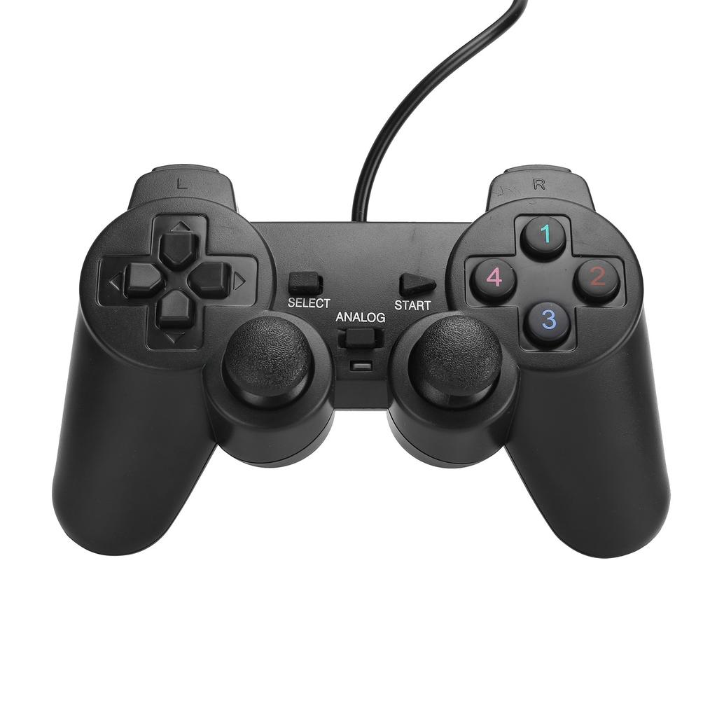 Controler de joc cu fir Maner de joc retro Gamepad USB cu cablu de 5 picioare pentru PC Laptop Negru