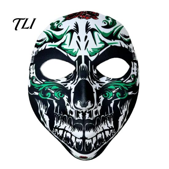Scary Skeleton Face Masque Day of The Dead Skull Masque, Halloween Sugar Full Haunted House Cosplay Accessories Masquerade Party Accessory