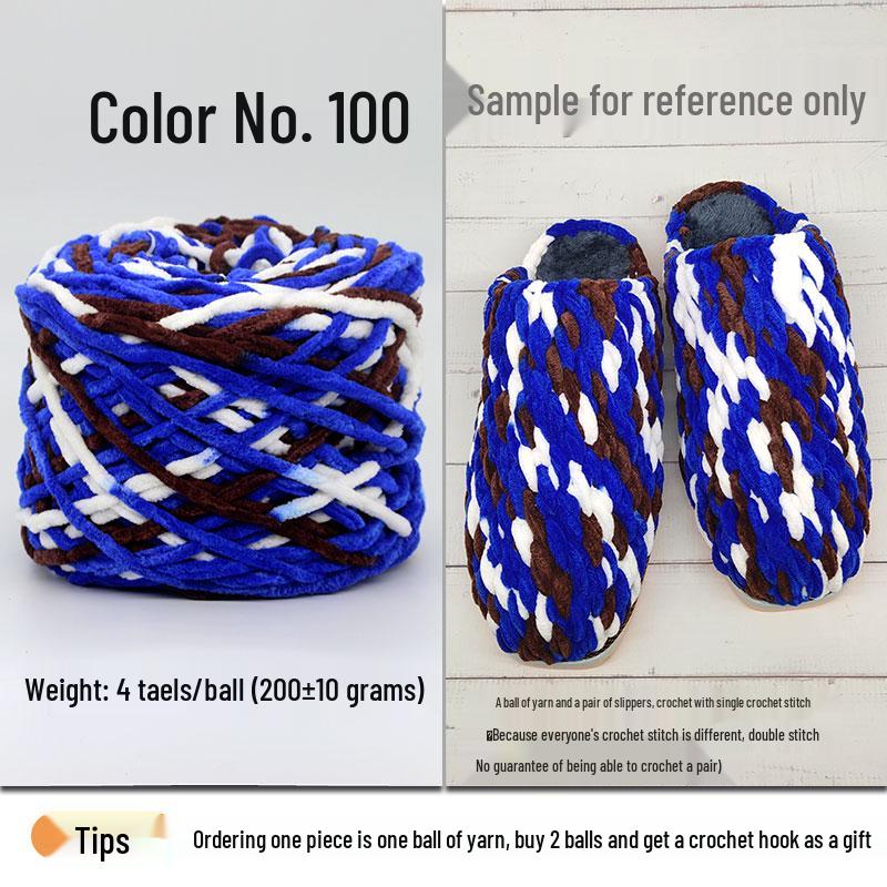 Plush Wool Yarn for Hand-Knitted Crochet Shoes & Slippers