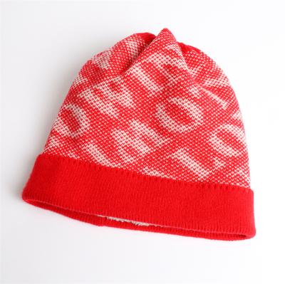 Autumn and Winter Warm Knitted Hat Alphabet Color Matching Wool Hat Trendy Women's Velvet Versatile Ear Protection Casual