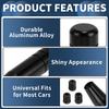 INFINAUTO Car Shift 13cm Universal Automatic and Manual Car Gear Shift Aluminum Alloy Black with 3 1 Set Knob, Knob, Adapters,