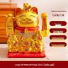 Ceramic Lucky Cat Figurine with Waving Hand – Customizable Gold Shop Gift for 2026 Opening Ceremony