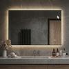 LED Bathroom Mirror 50x70 Cm with Aluminum Frame, Backlit, Anti-fog, 3 Light Colors, Continuously Dimmable, Memory Function, 5 Mm Copper-free Silver