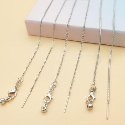 925 sidabru dengtas varinis raktikaulio karoliai - 45cm paprastas žiedelių grandinėlė „pasidaryk pats“ karoliukų dizainams