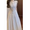 Louvre Beauty Embroidered Vest Fairy Dress: Elegant Resort Style