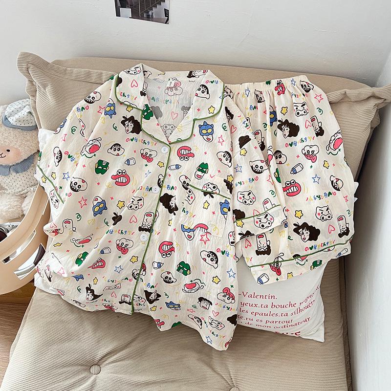 Plus Size Cloud Cotton Pajama Set: Short Sleeve & Shorts with Loose Cardigan
