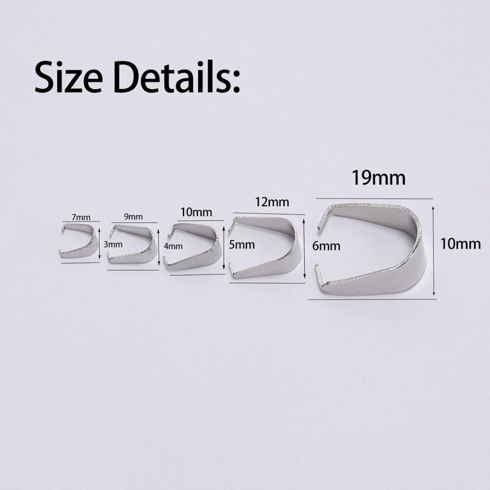 50-100Pcs Stainless Steel Pendant Clasps Hook Clips Bails Bail Bead Necklace Pendants Connectors For Jewelry Making Findings DIY