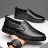 Men's Cow Leather Shoes Genuine Leather Handmade Business Shoes Round Toe Casual Loafers Comfortable Man Footwear