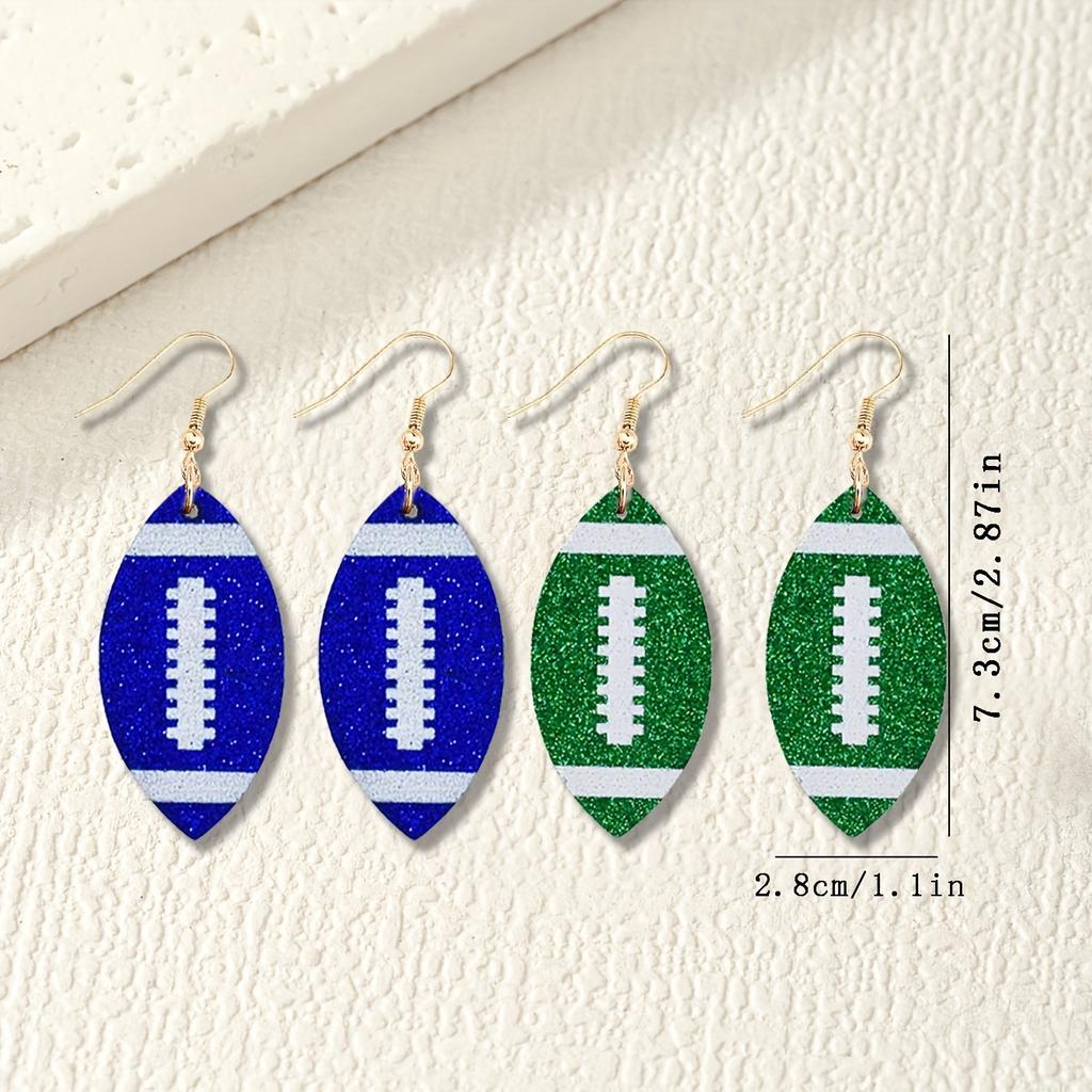 Ball Rugby Earrings Colorful Leather Earrings Hot Sale Creative New Fashion Acrylic Material
