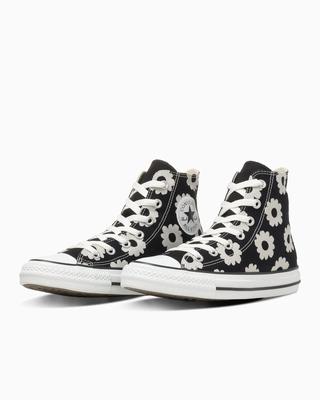 31318120 All Star Flowerprint Hi BlackDark Gray (Women's)