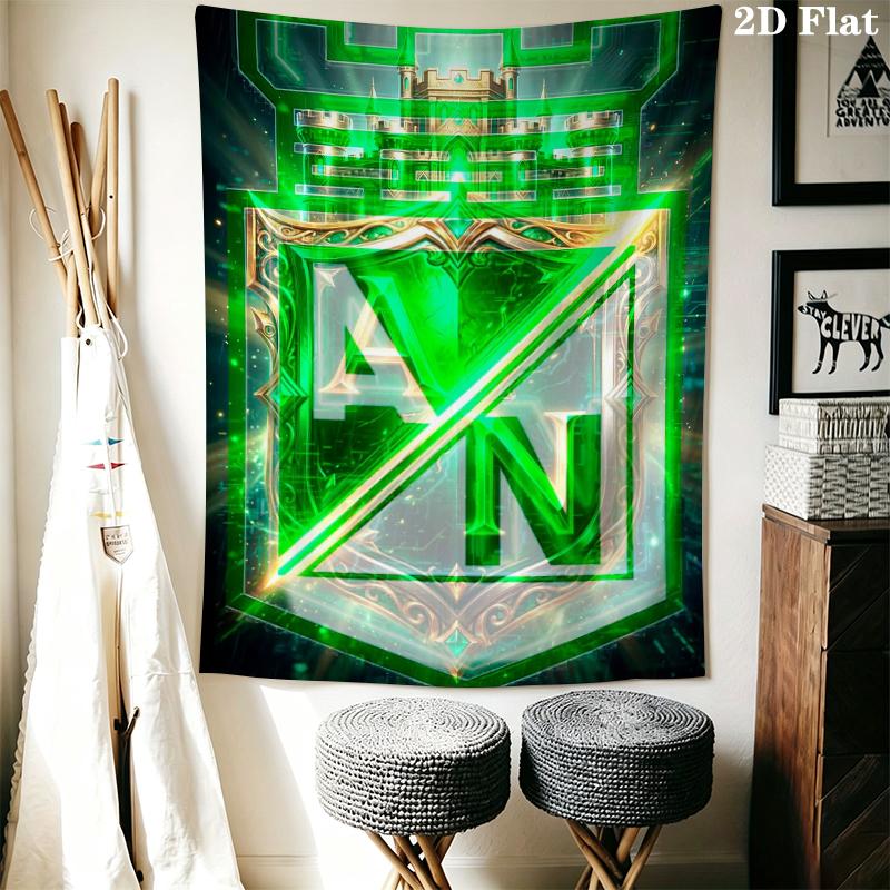 Atlético Nacional Wall Tapestry Aesthetic Wall Hanging Printed Fabric Blanket Decorative Tapestries for Bedroom Living Room Home Decor