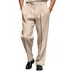 Pantaloni Eleganti da Uomo a Colore Unito Vestibilità Classica Davanti Pieghe Pantaloni Business Casual Adatti per Ufficio e Occasioni Formali