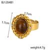 CARLIDANA Exquisite Colorful Rings Gold Plated Open Rings Stainless Steel Natural Red Turquoise Stones for Women Jewelry