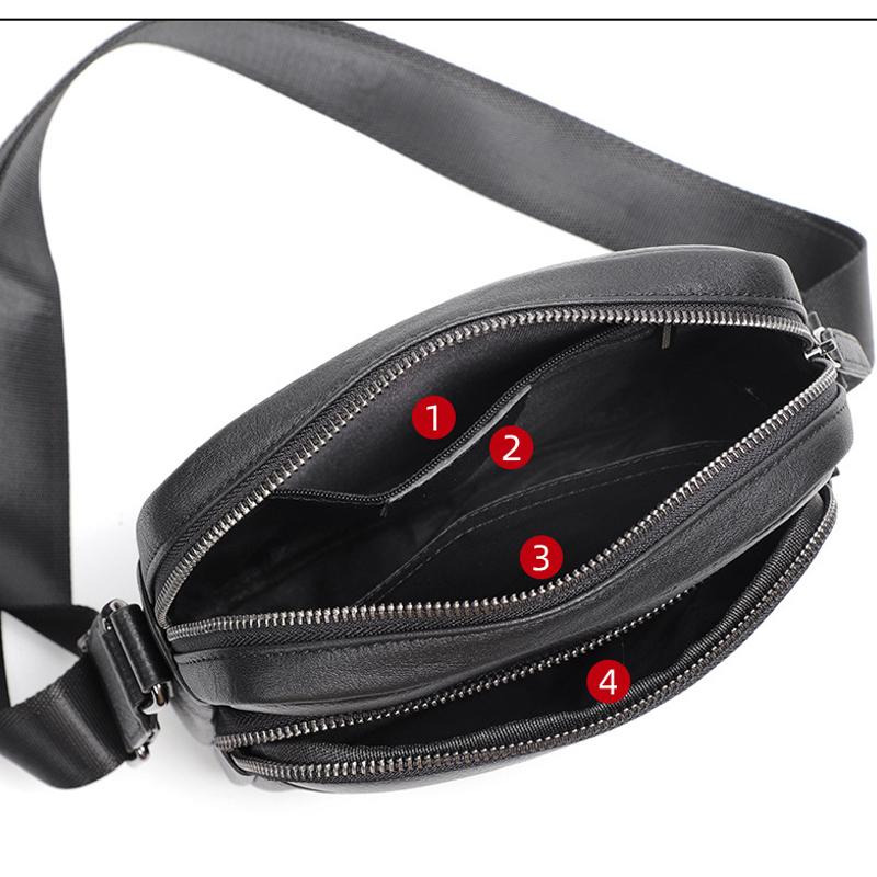 New Men Cowhide Leather Bag Fashion Trendy Business Casual Shoulder Crossbody Bag Genuine Leather Men's Sling Messenger Handbag