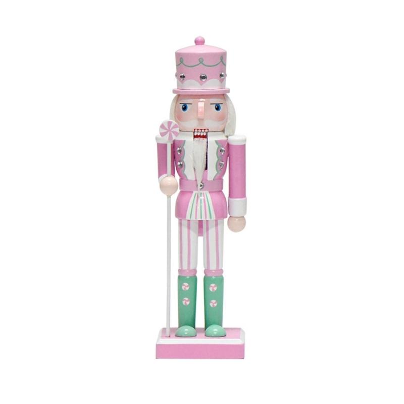 Traditionelle Feiertags Nussknacker Ornament Holz Süßigkeitenfarbe Soldatenfigur Saisonale Heimdekorationen Mittelstücke 25cm