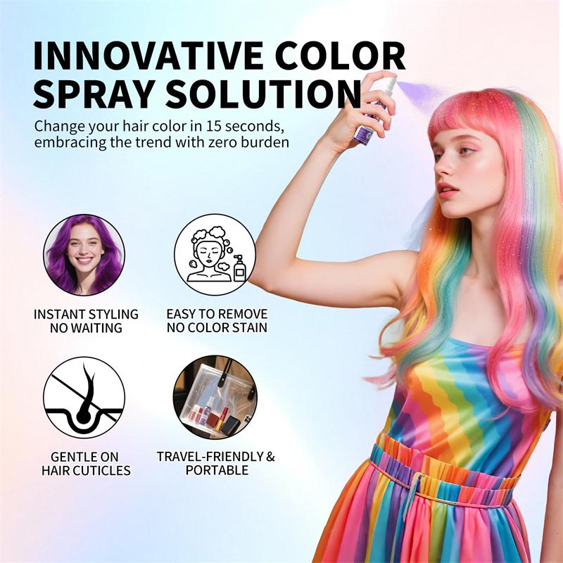Spray para coloración de cabello, 8 colores