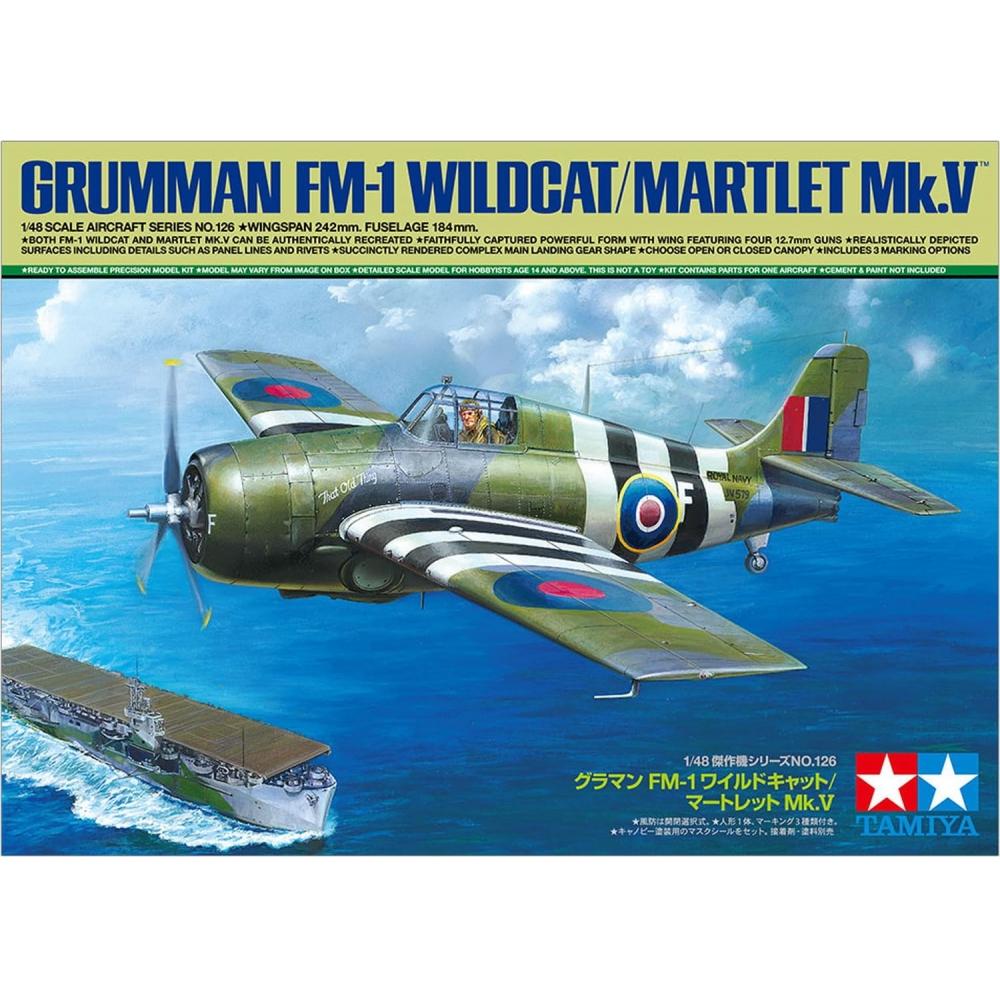 Tamiya 148 Masterpiece Series No.126 Grumman FM-1 WildcatMartlet Mk.V Plastic Model 61126