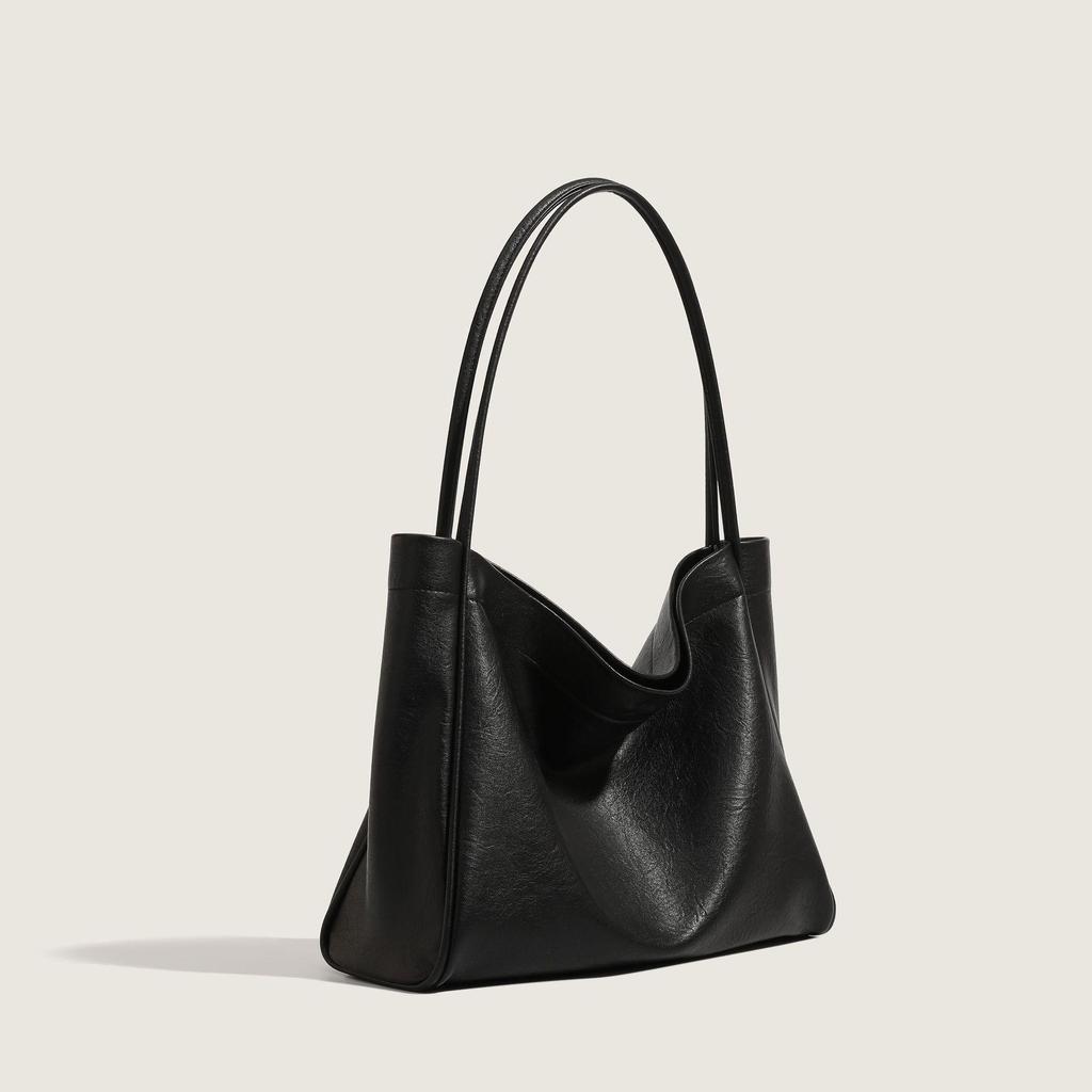 Trendy British-Style PU Leather Tote: Large Capacity, Versatile Commuter Shoulder Bag