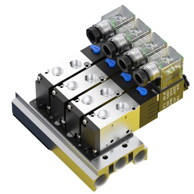 Pneumatic Solenoid Valve Group 4V310-10 Two-position Five-way Bus Valve Island 24V Bus Plate Connection Base