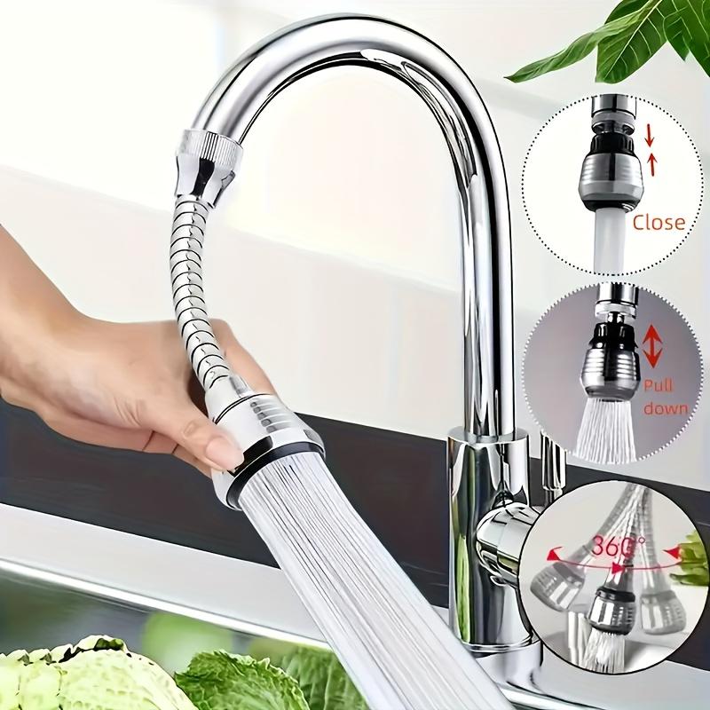 2 Stück 360° drehbarer Wasserhahn-Verlängerer, Dual-Sprühmodus, Spritzschutz-Design - Langlebiges ABS-Material, geeignet für Badezimmer- und Küchenspülen