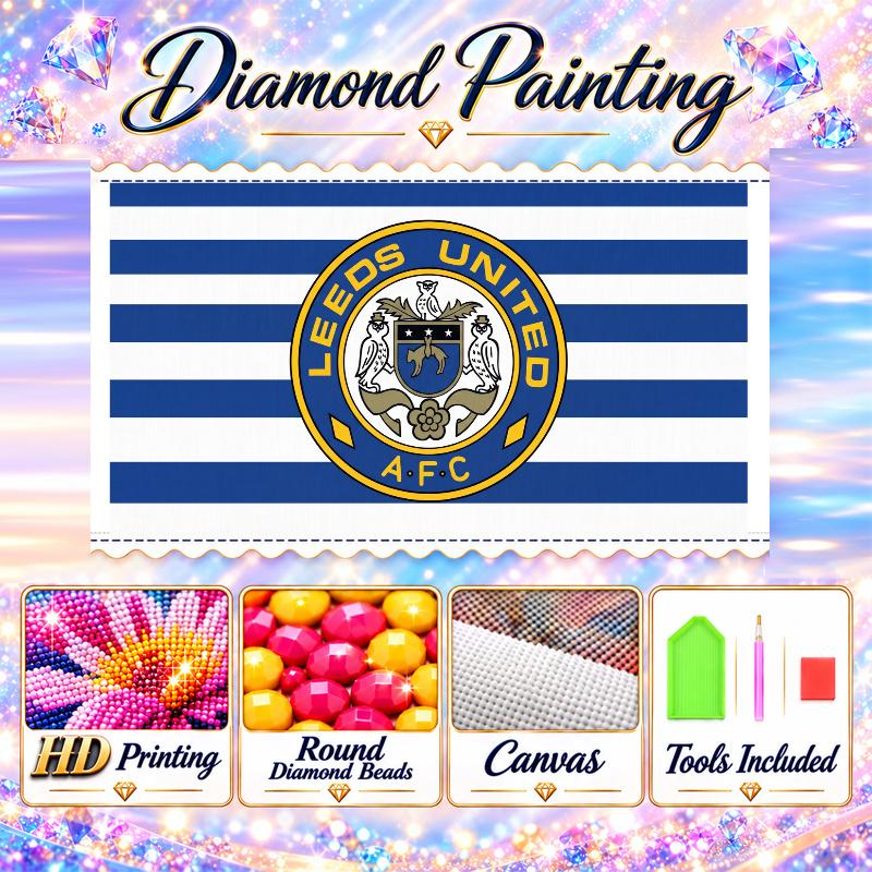 Leeds United 5D Diamond Painting Kit DIY Full Drill Diamond Art Home Wall Decor