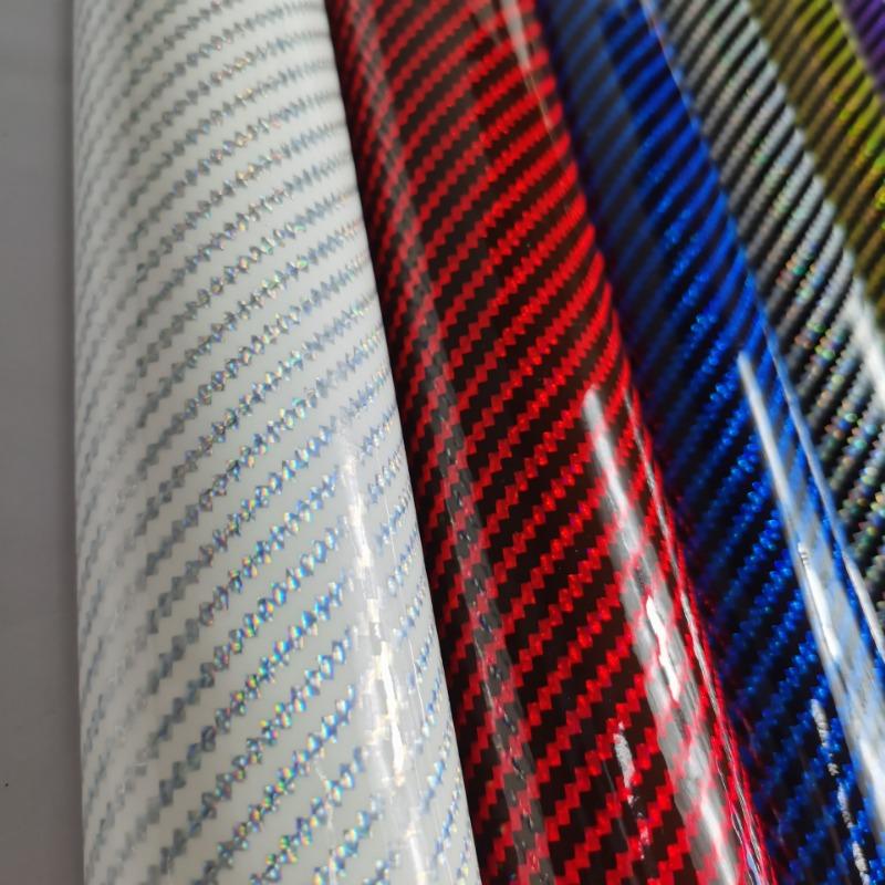 PVC Koženka s karbonovým vláknem Křišťálová fólie Látka do interiéru auta Dekorace volantu Balení rybářského vybavení Vysoce lesklá Domácí dekorace