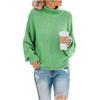 Womens High Neck Knit Sweater Loose Fit Solid Color Oversized Office Casual Winter Pullover