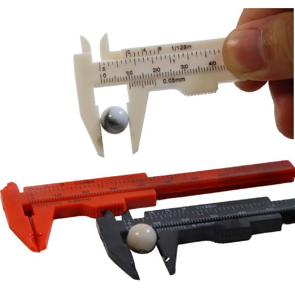 3Pcs Mini Plastic Vernier Caliper, 80mm Plastic Ruler Double Scale Sliding Gauge Measuring Tool for Inside Outside Step Depth, Portable 0-3