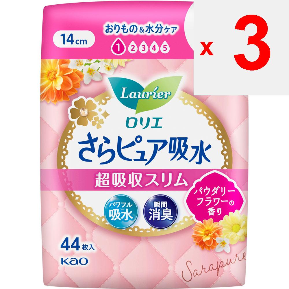 KAO Laurier Sara Pure Absorbent Super Absorbent Slim 3cc Powdery Flower Scented 44sheets Light Incontinence Please Replace It As Needed. Sara Pure