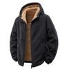Autumn Winter Loose Casual Velvet Warm Coat Male Solid Color Hooded Zipper Outwear Men All-match Cardigan Top