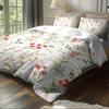 Safflower Green Leaf Quilt Cover Three-Piece Small Fresh Quilt Cover Pillowcase Digital Printing Bed Kit