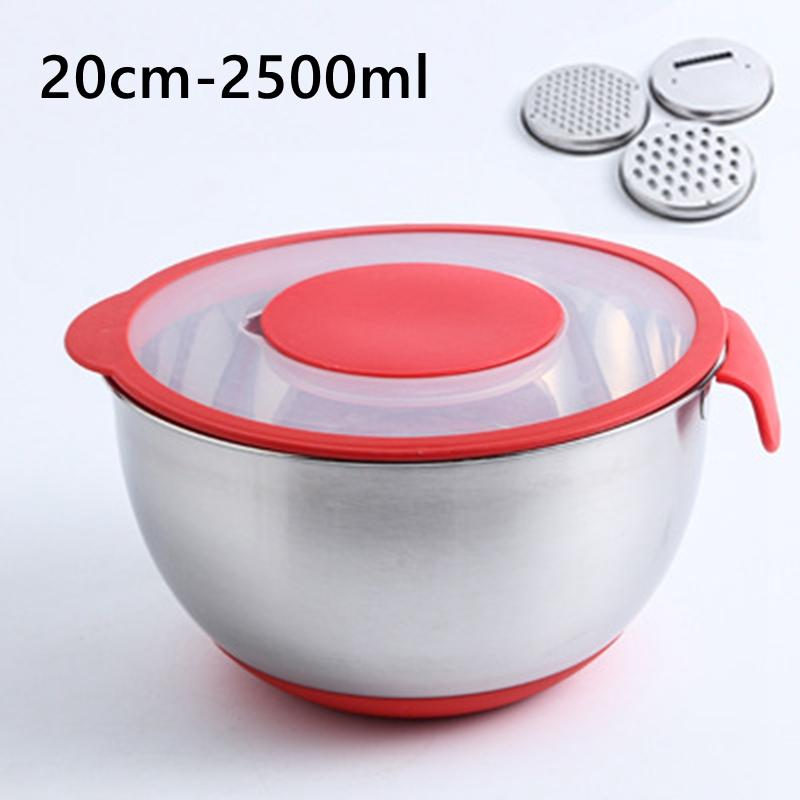 Tigelas de mistura de aço inoxidável com tampas transparentes, tigelas encaixáveis com raladores e alça, conjunto de tigelas de salada antiderrapantes, utensílios de cozinha